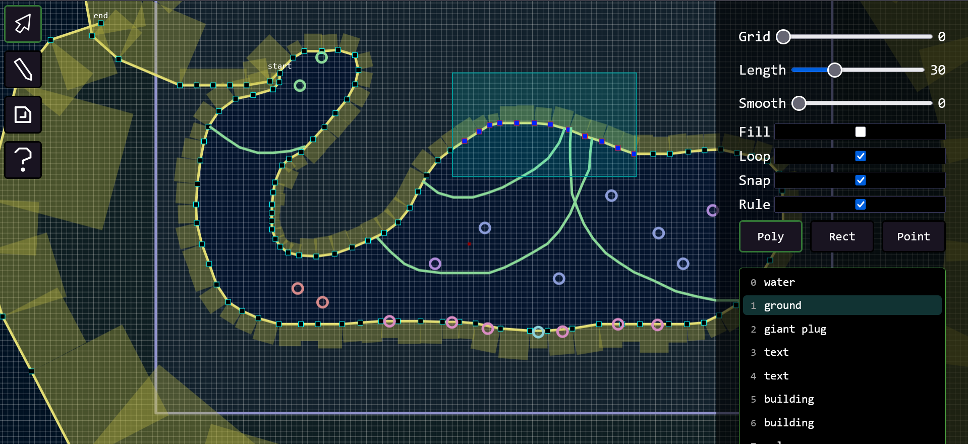 Anthrophobia - a simple JavaScript crowd simulation with procedural generation